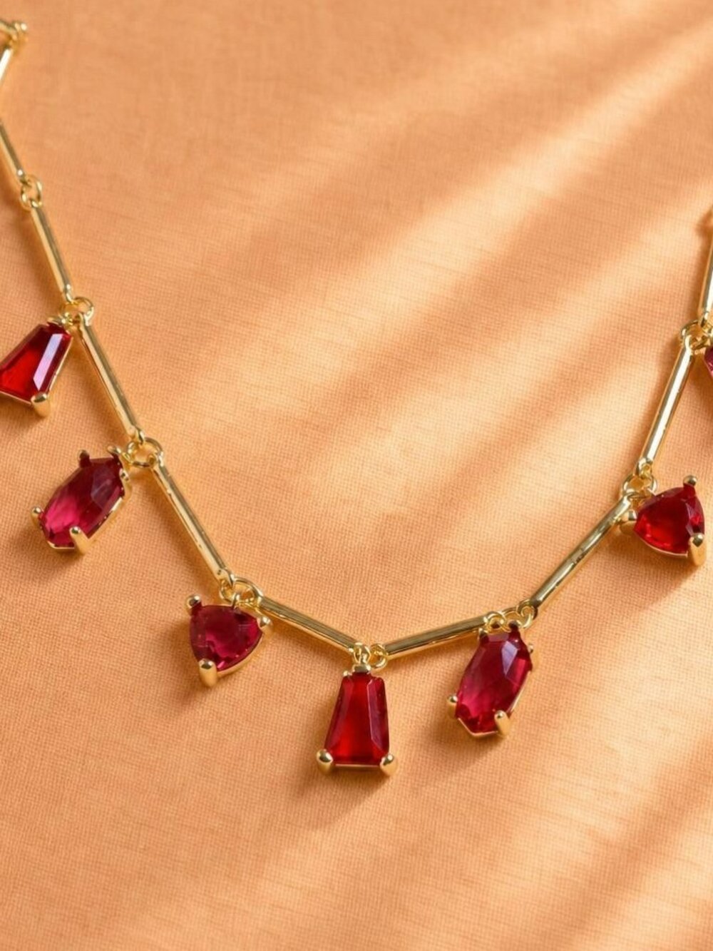 Kendra Scott Blair Gold Ruby Mix Strand Necklace